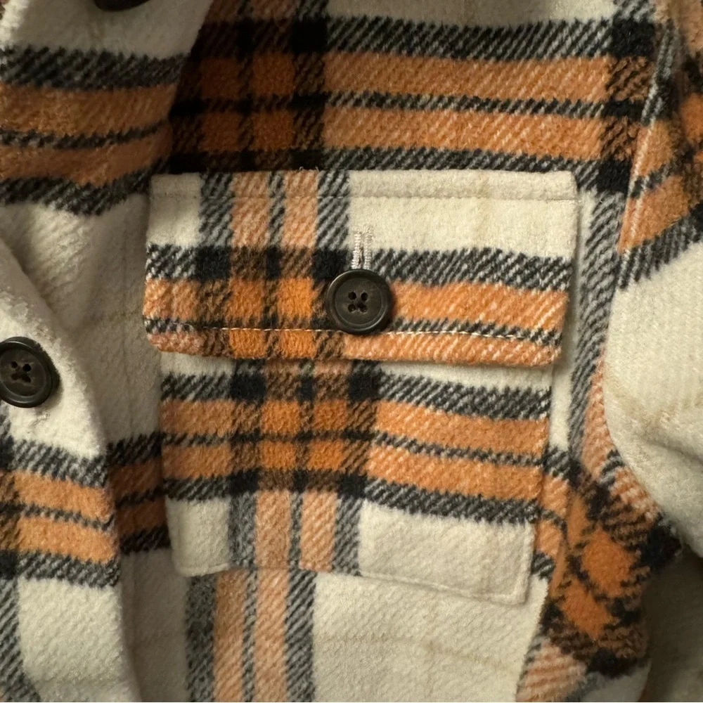 Old Navy Girls Brown Plaid Jacket/Shacket Size Large